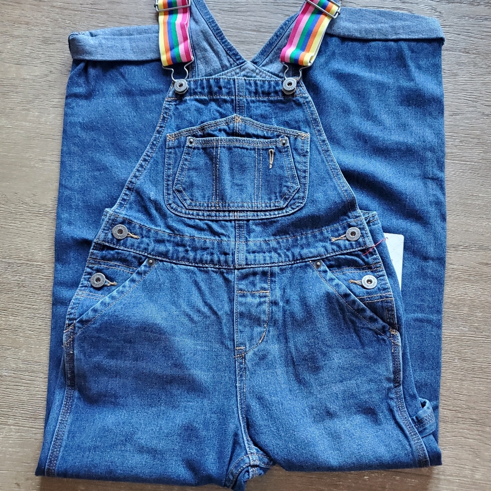 Girls NWT Rainbow strap overalls